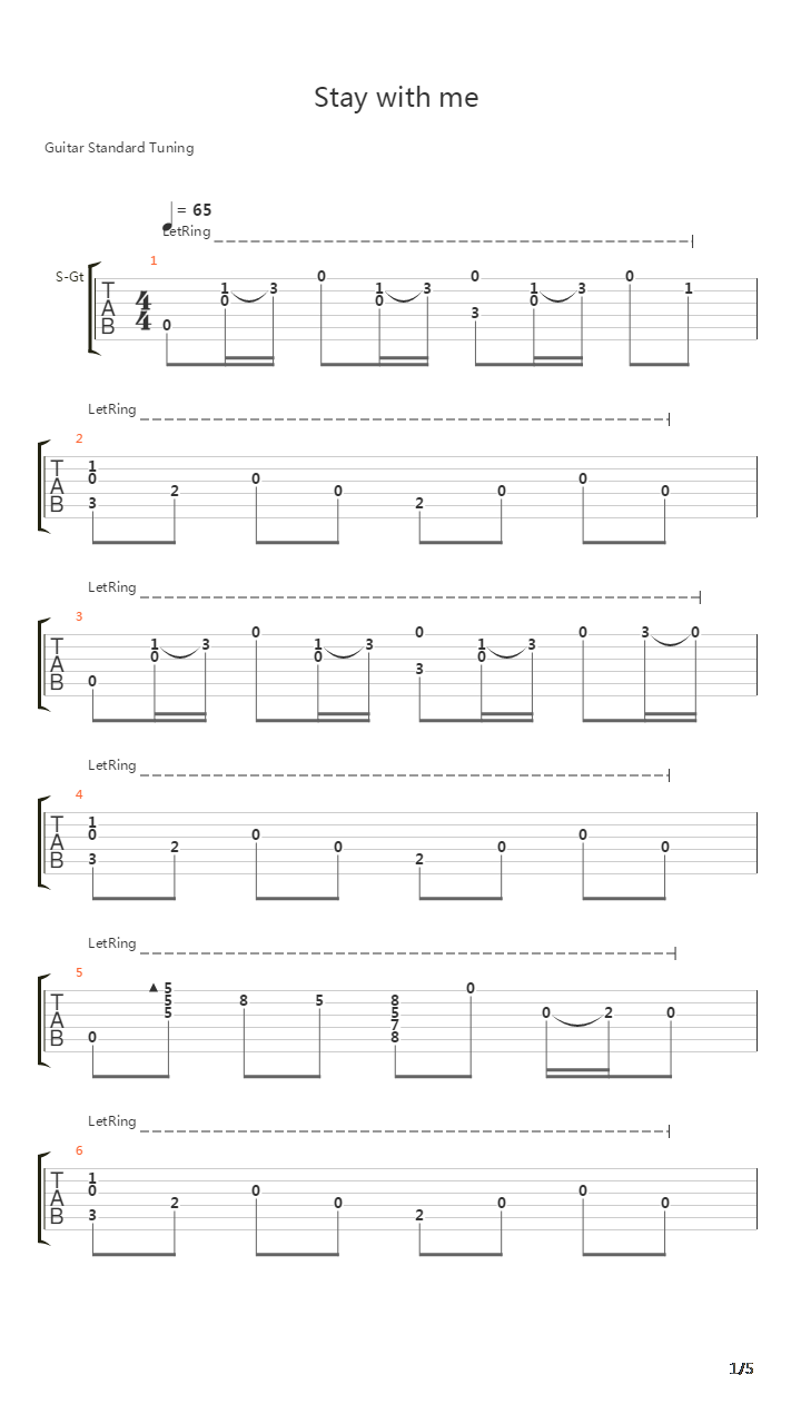 Stay With Me吉他谱