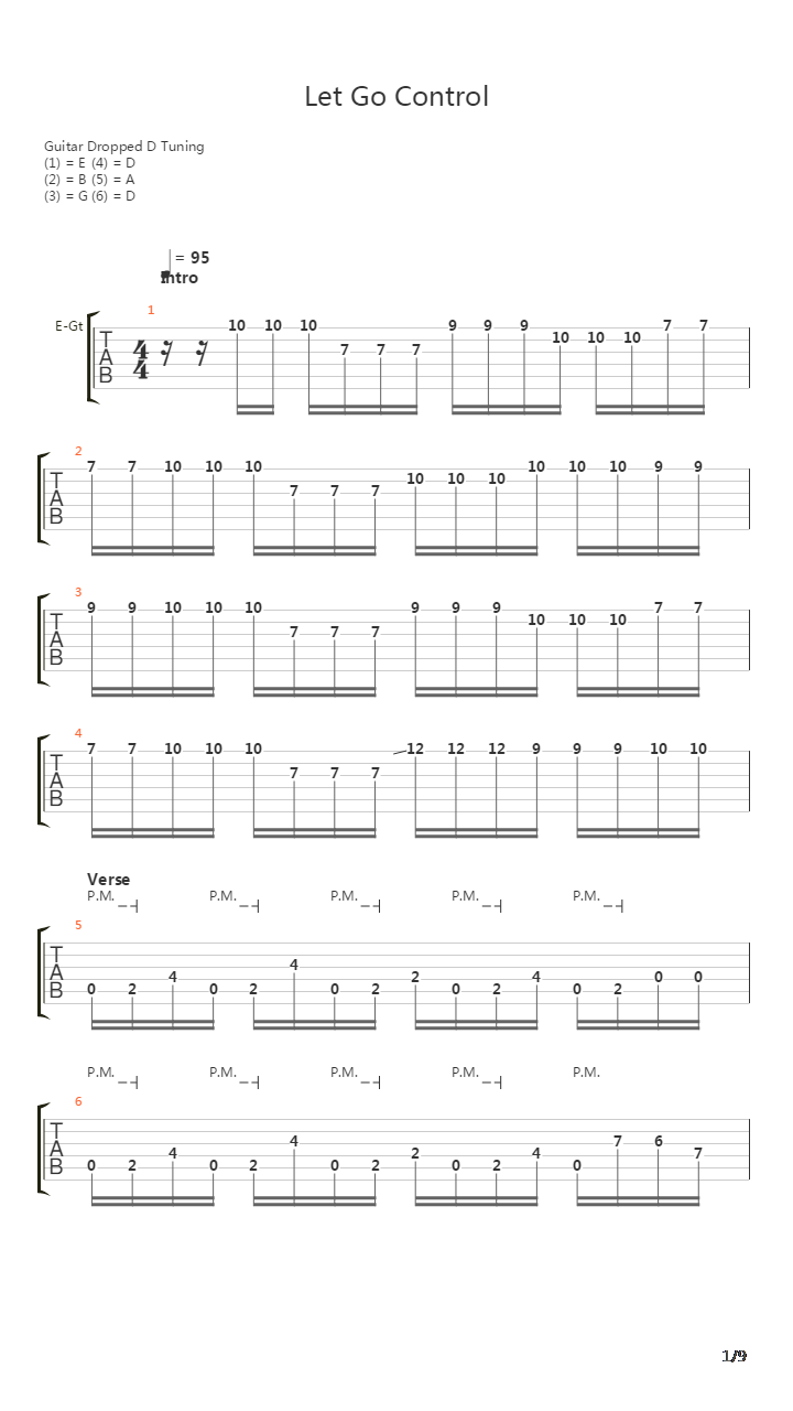 Let Go Control吉他谱