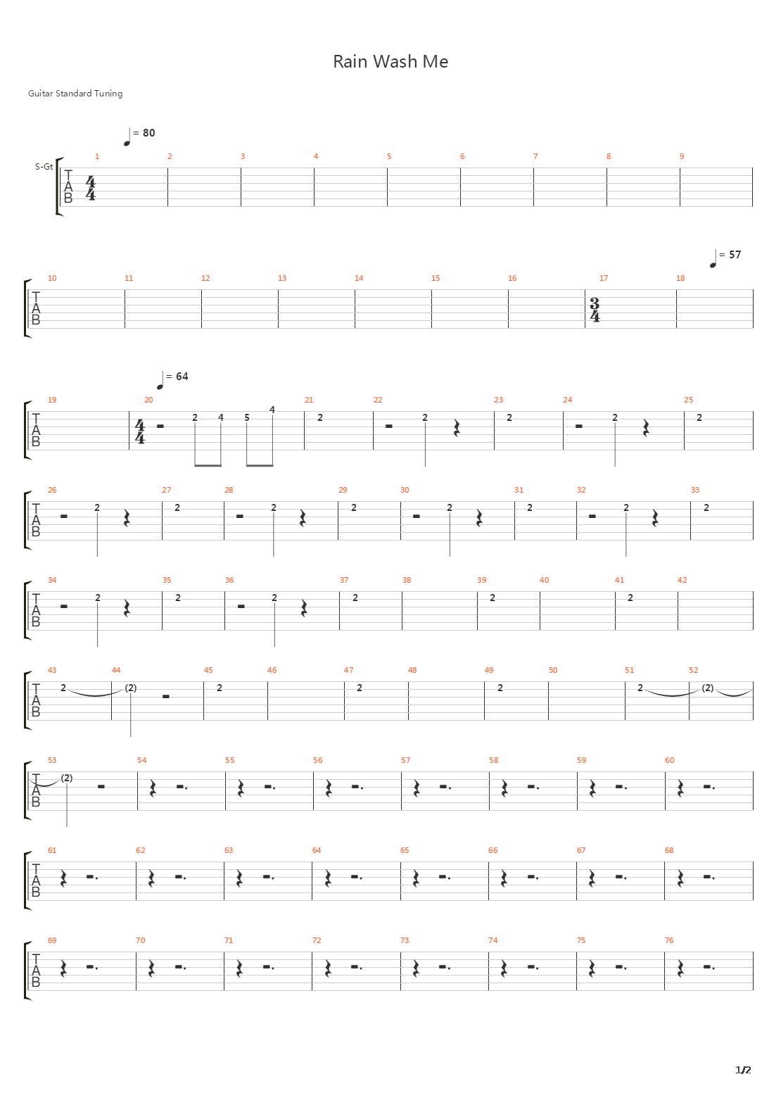Rain Wash Me吉他谱