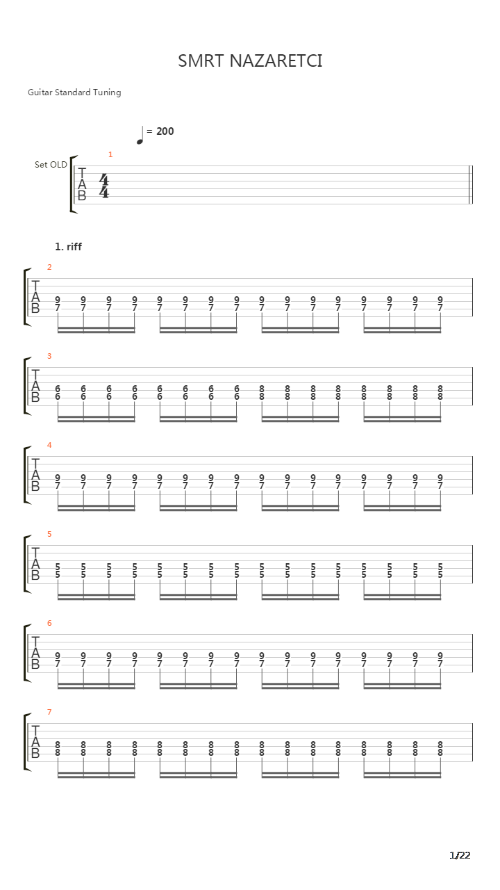 Smrt Nazaretci吉他谱