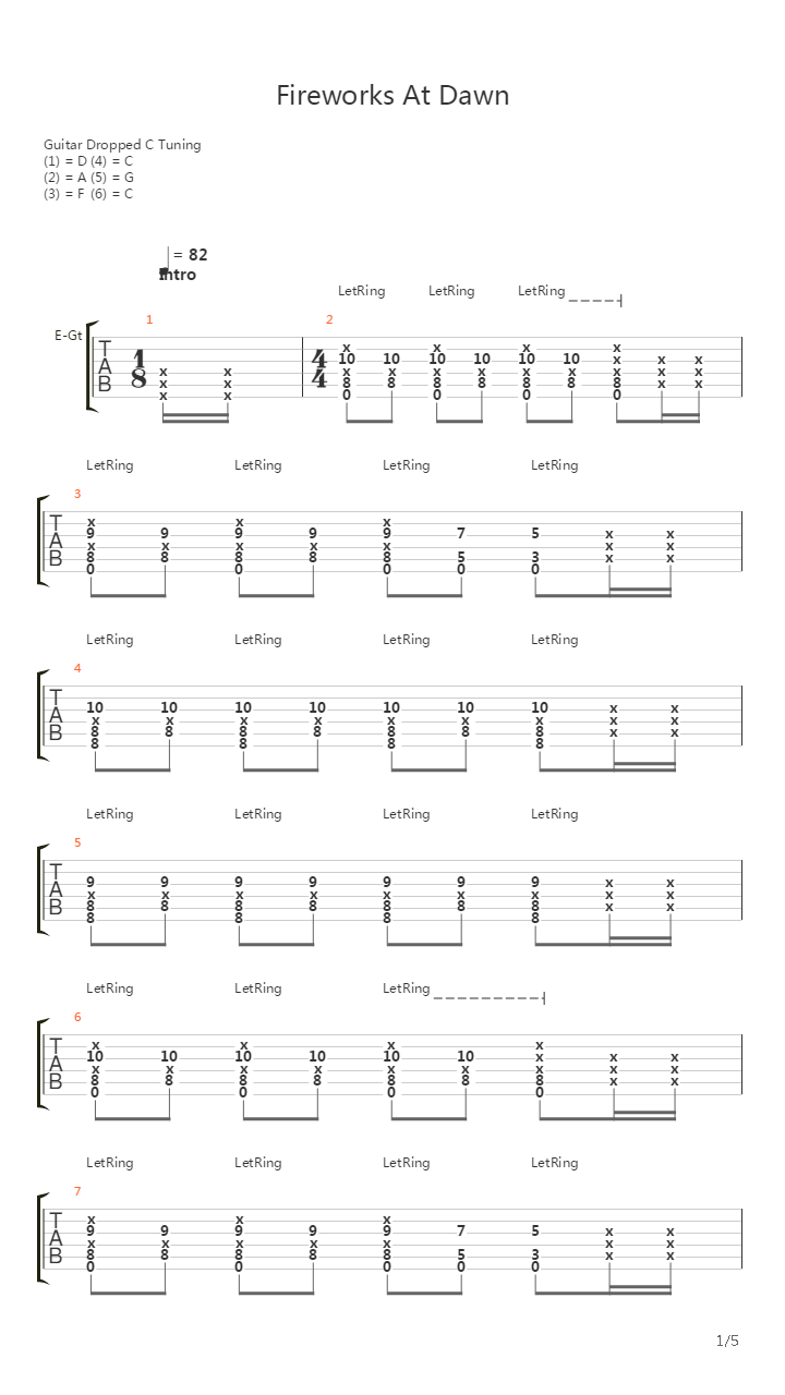 Fireworks At Dawn吉他谱