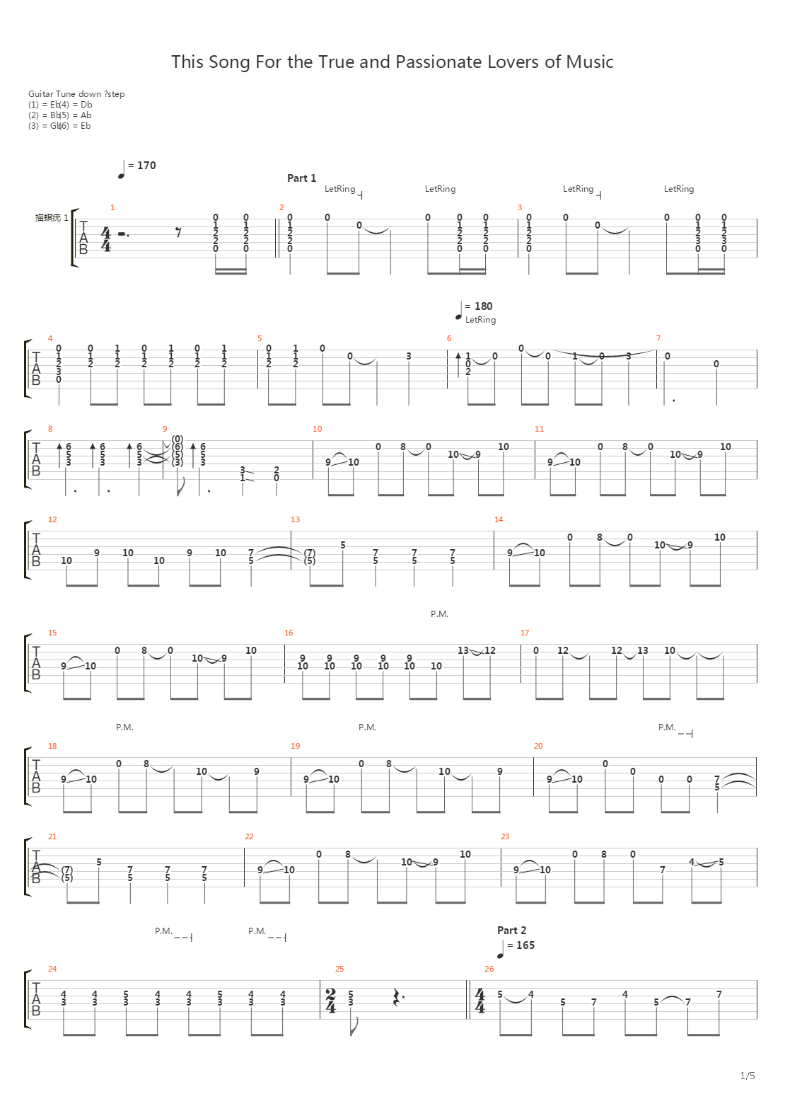 This Song For The True And Passionate Lovers Of Music吉他谱