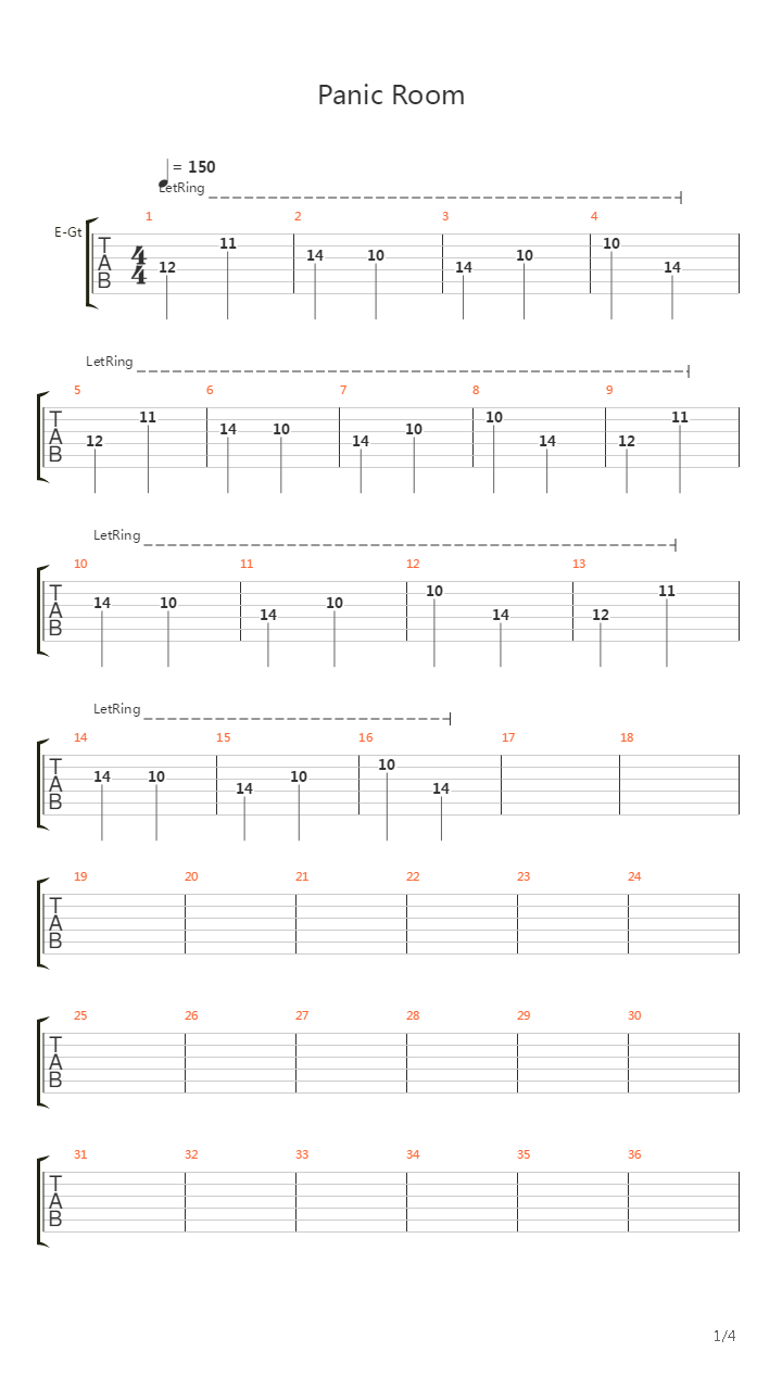 Panic Room吉他谱