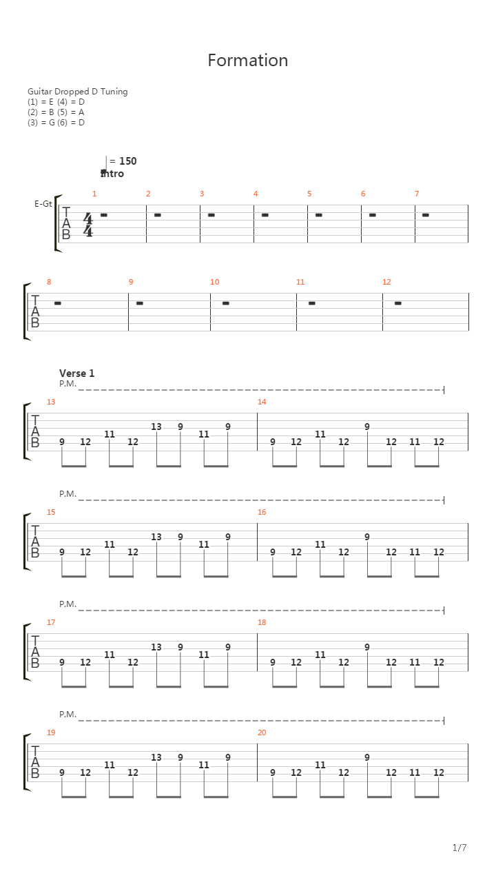 Formation吉他谱