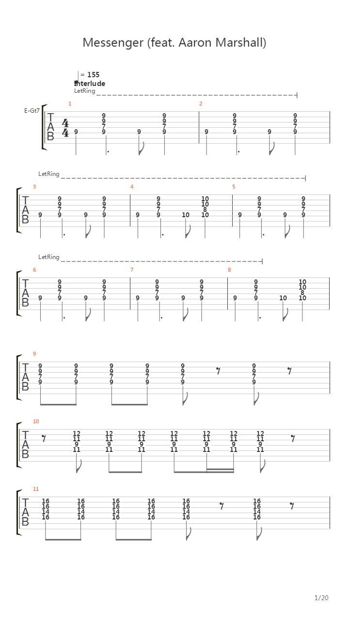 Messenger吉他谱