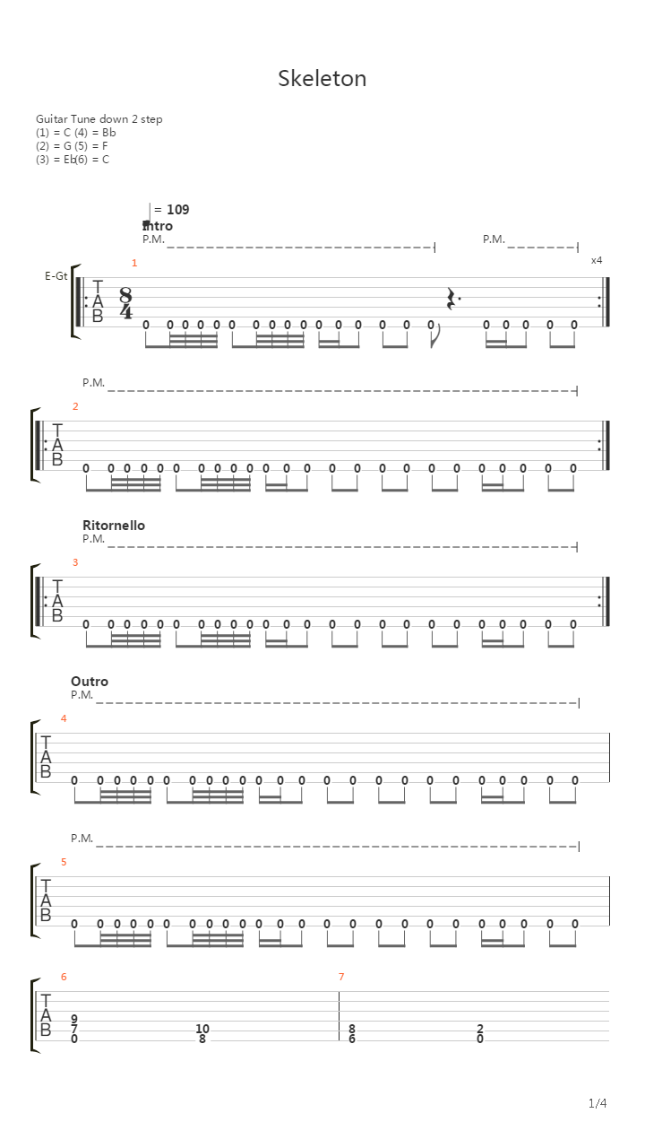 Skeleton吉他谱