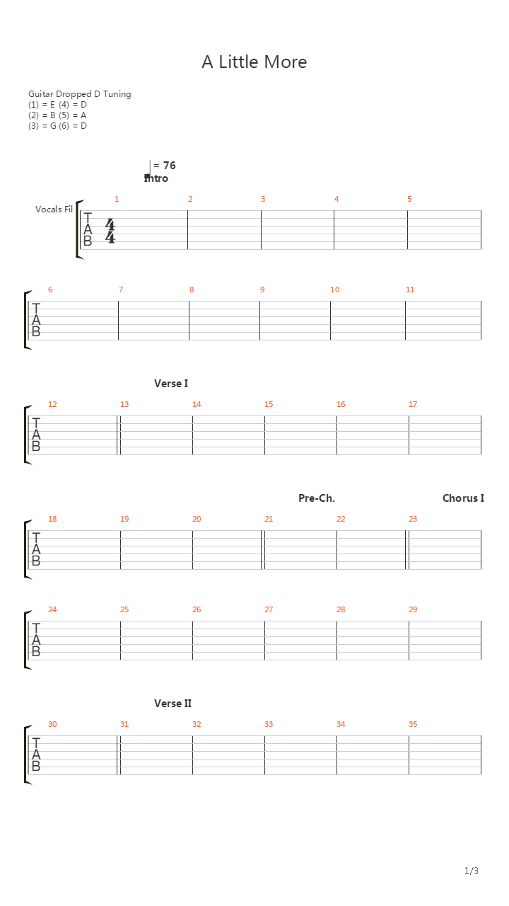 A Little More吉他谱