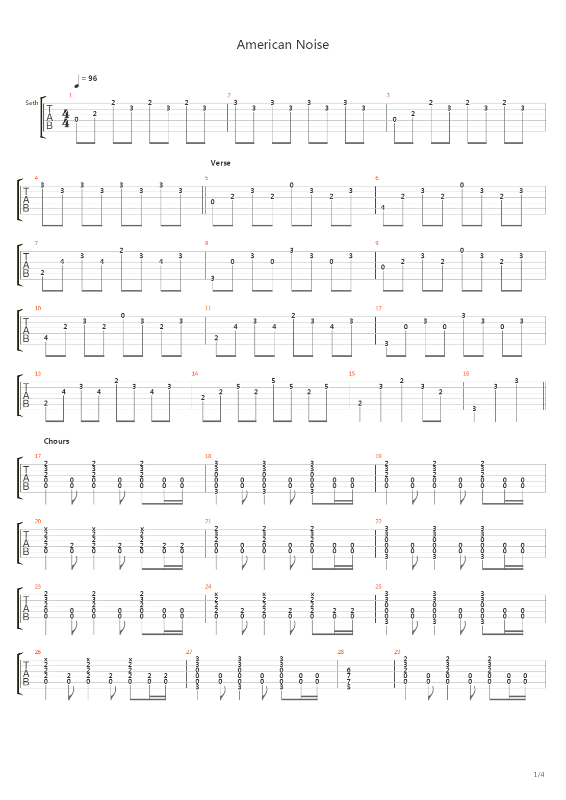 American Noise吉他谱