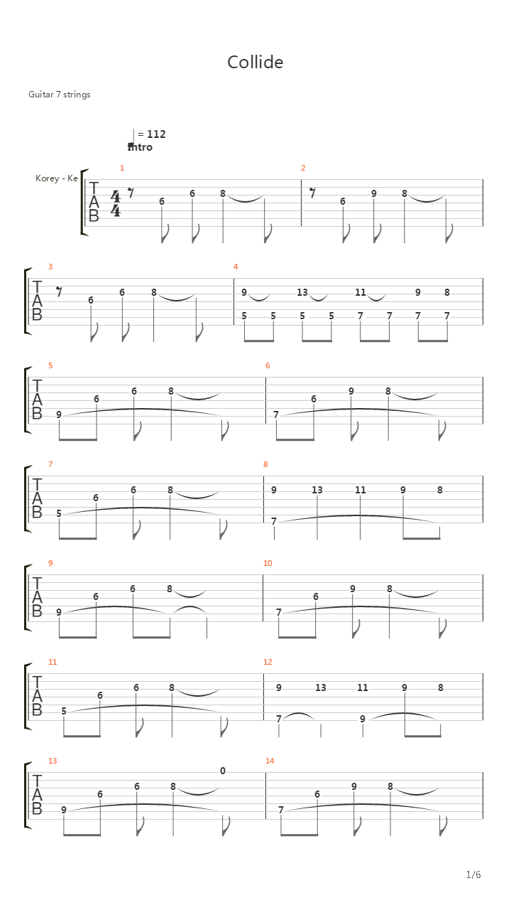 Collide吉他谱