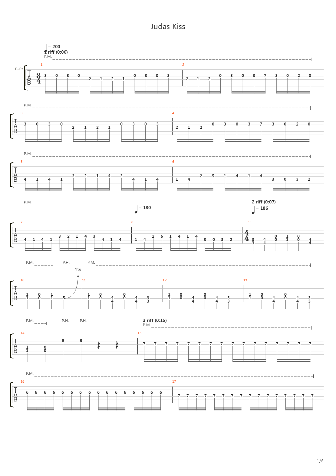 Judas Kiss吉他谱