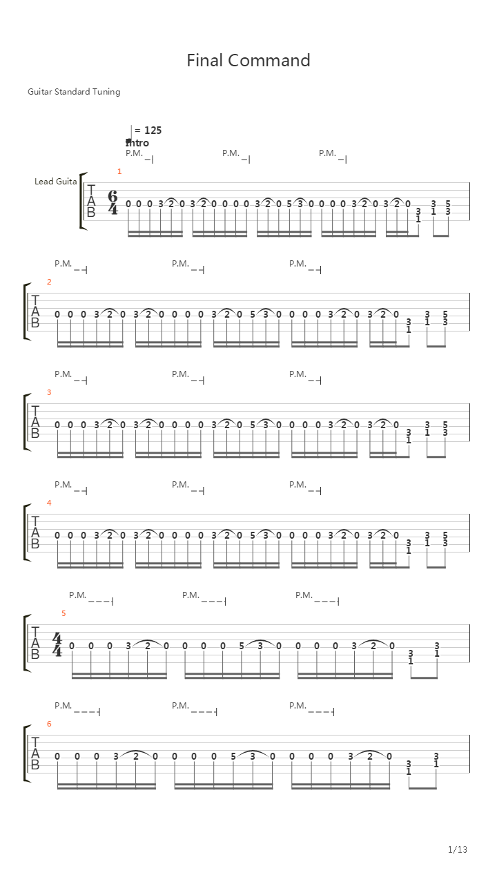 Final Command吉他谱