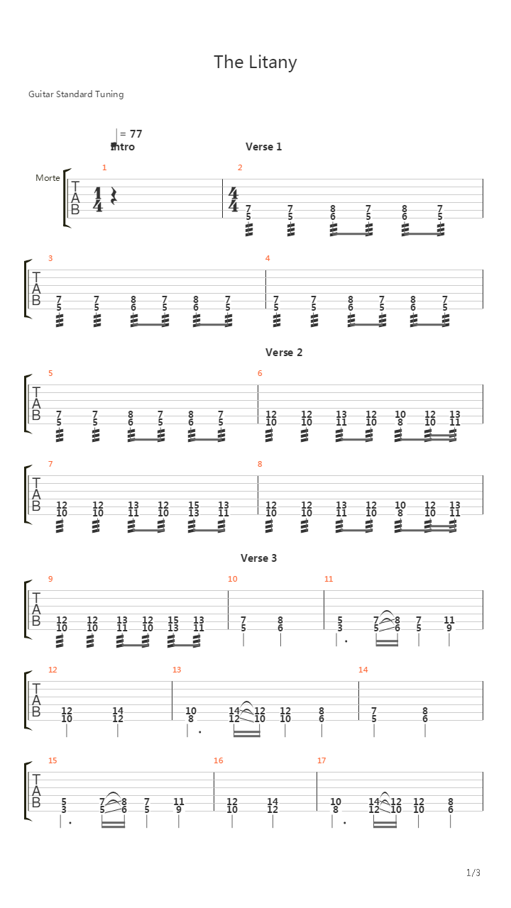 The Litany吉他谱