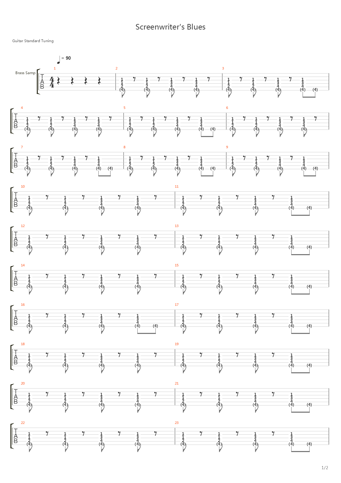 Screenwriters Blues吉他谱