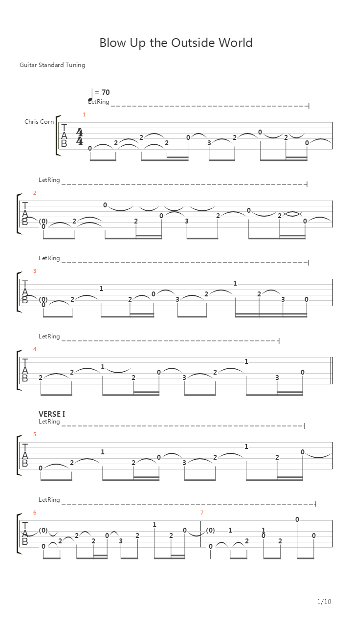 Blow Up The Outside World吉他谱