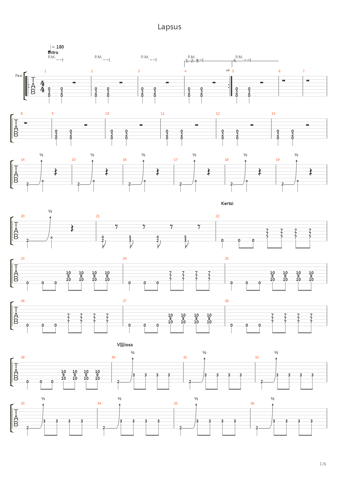 Lapsus吉他谱