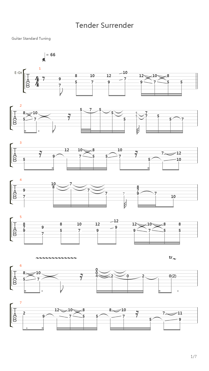 Tender Surrender吉他谱