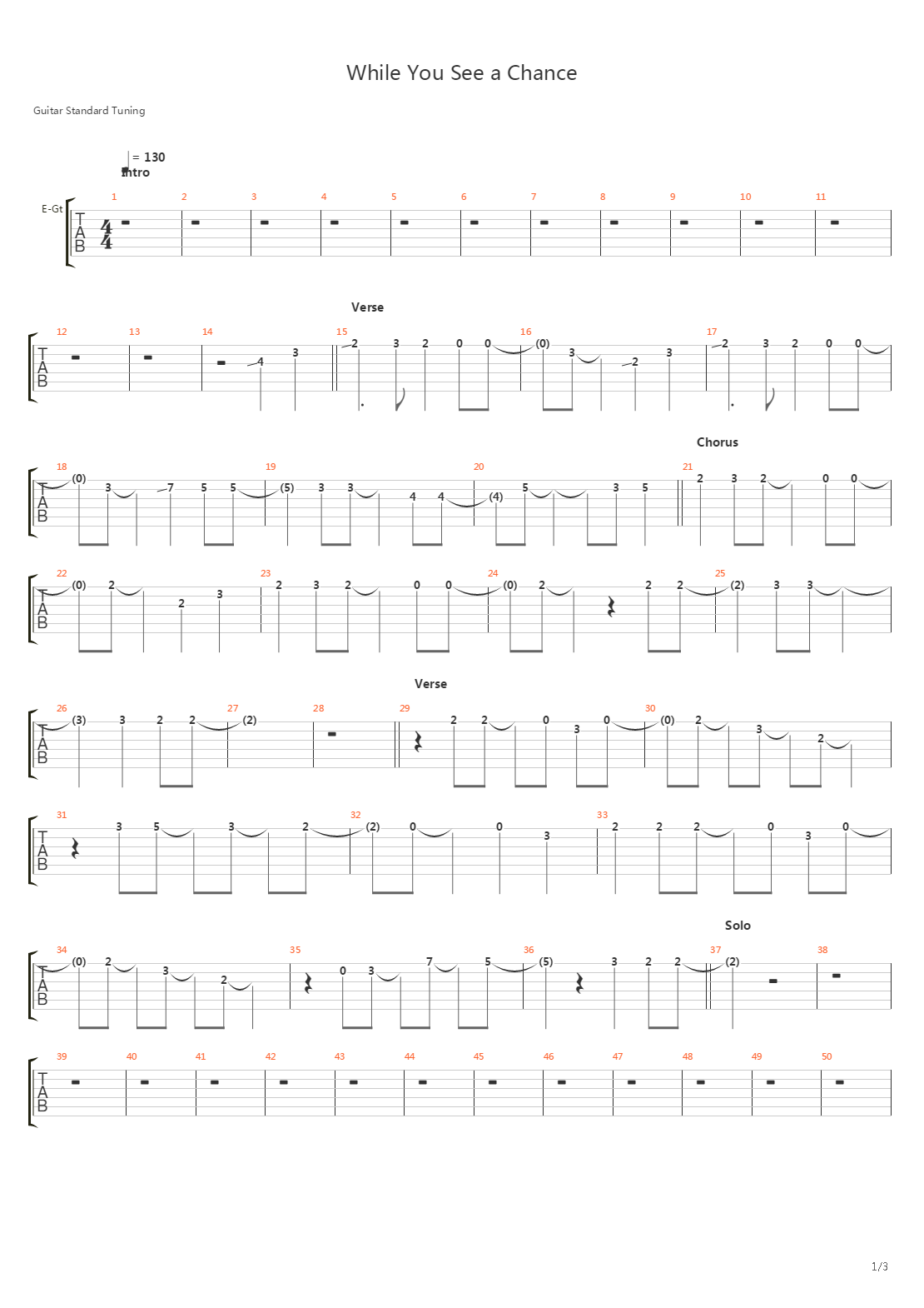 While You See A Chance吉他谱