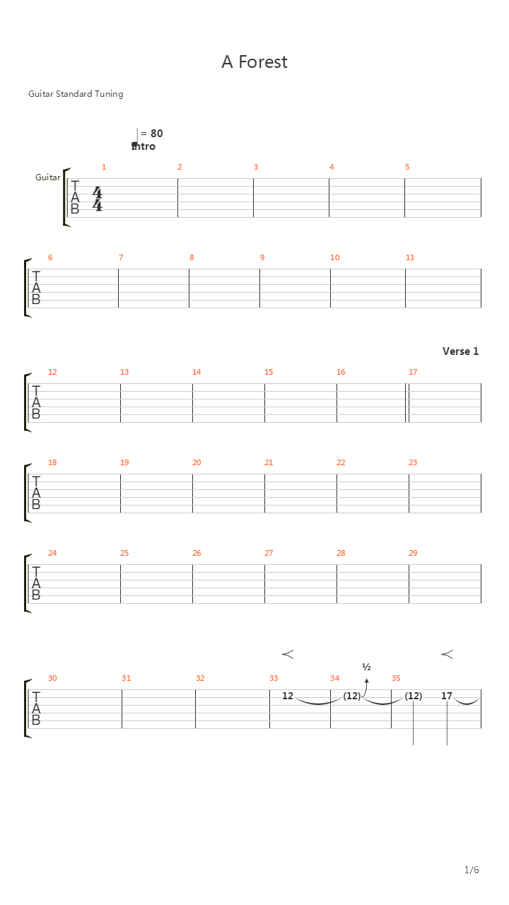 A Forest吉他谱