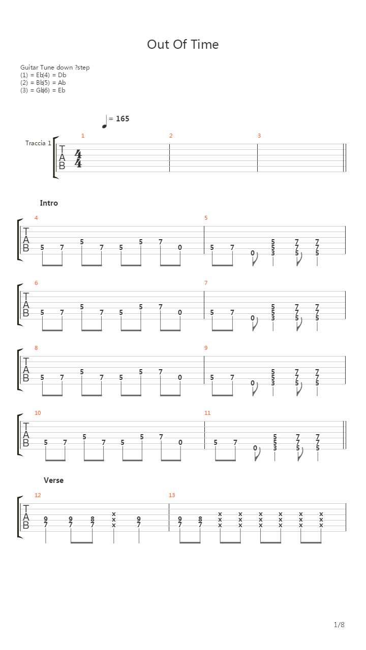 Out Of Time吉他谱