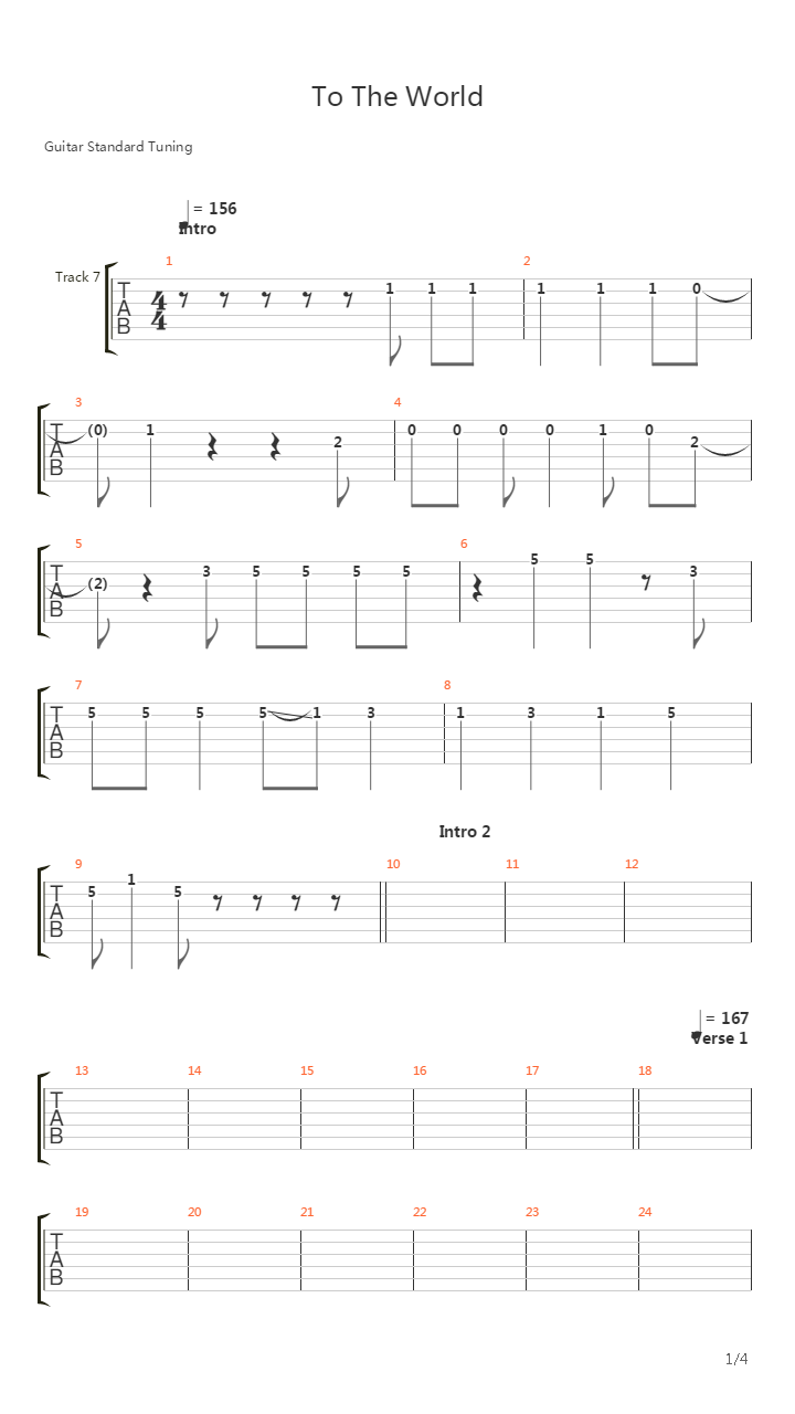 To The World吉他谱