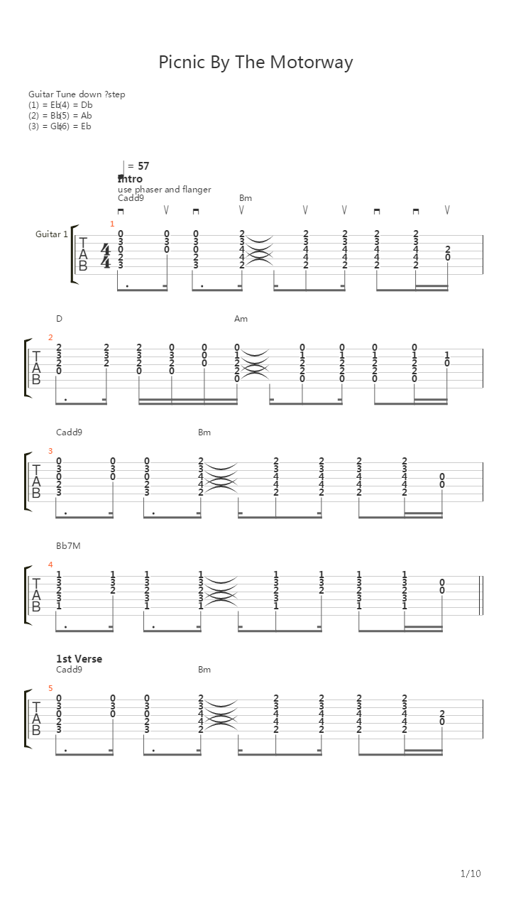 Picnic By The Motorway吉他谱