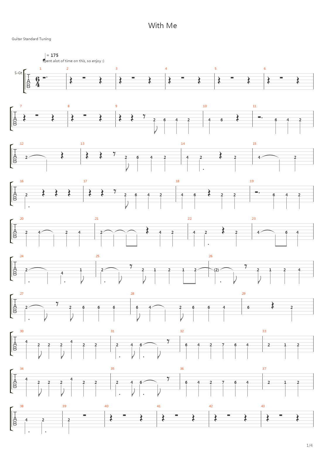 With Me吉他谱