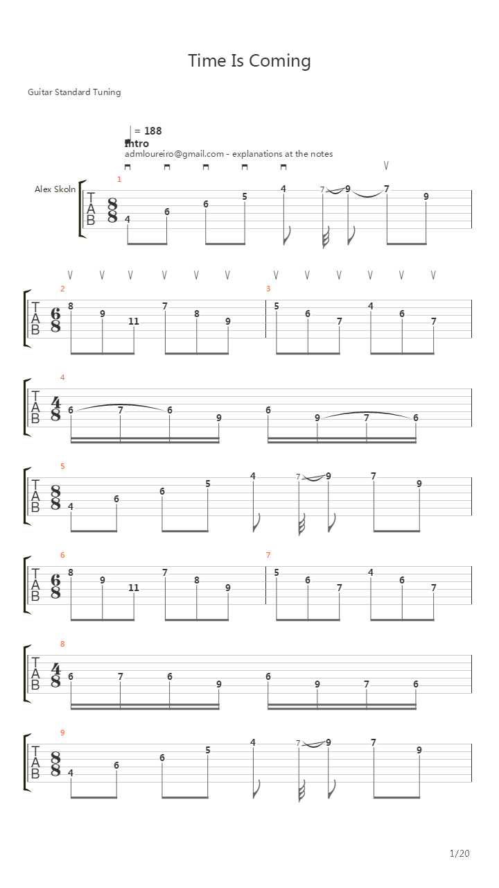 Time Is Coming吉他谱