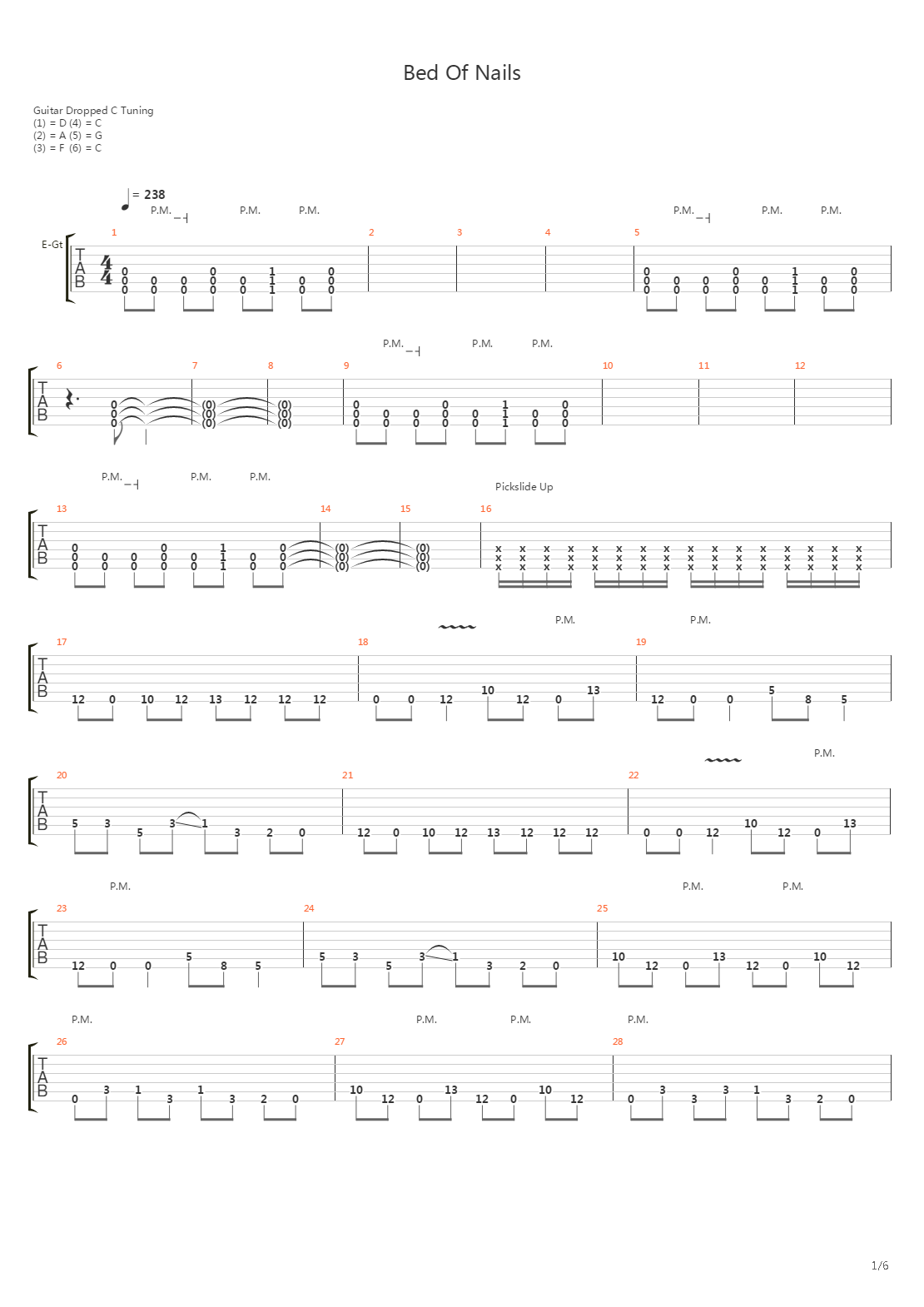 Bed Of Nails吉他谱