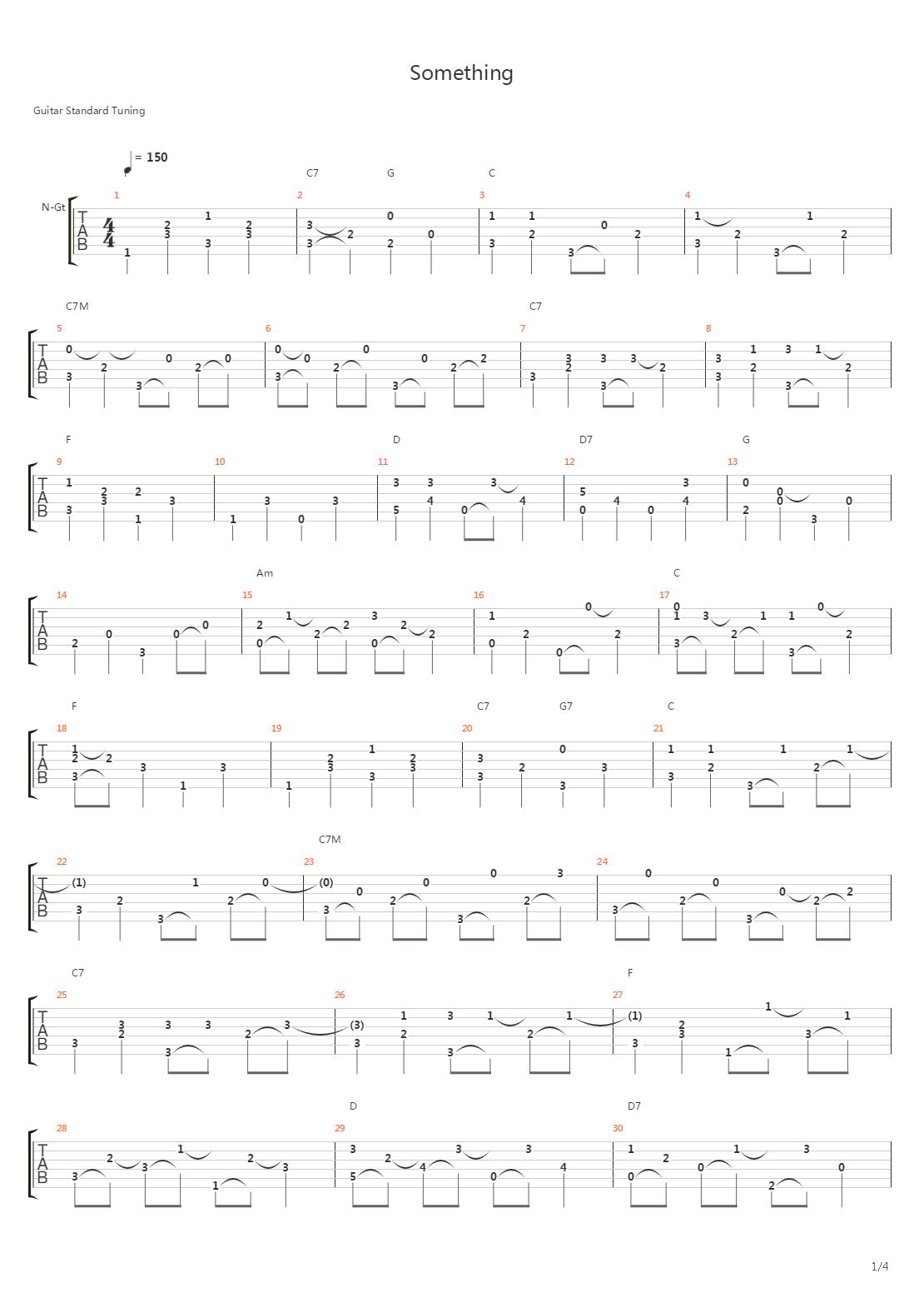 Something吉他谱