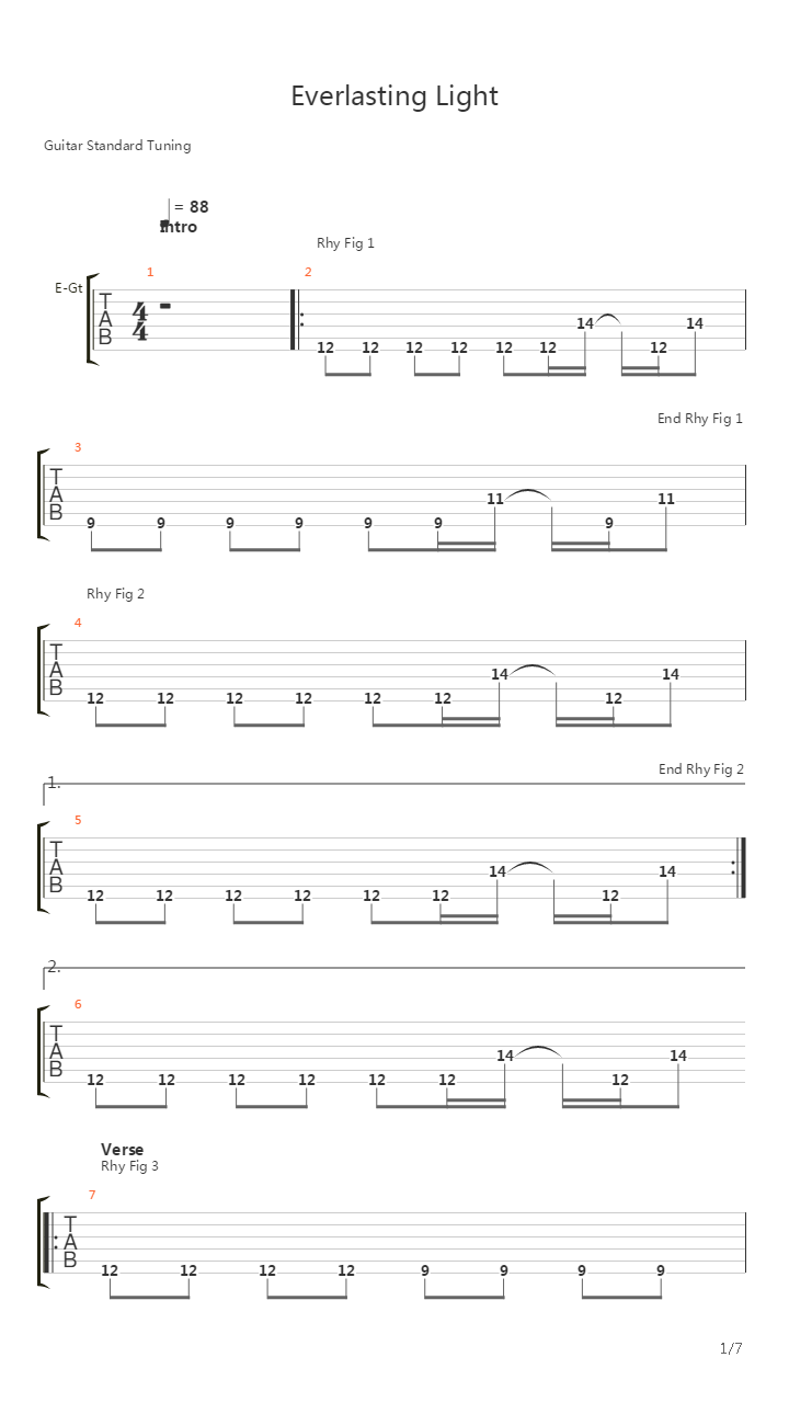 Everlasting Light吉他谱