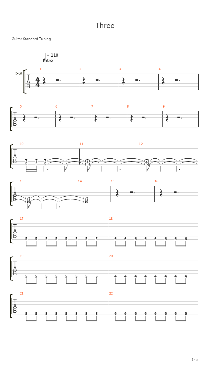 Three吉他谱
