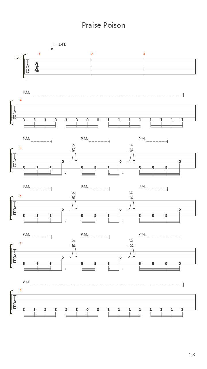 Praise Poison吉他谱