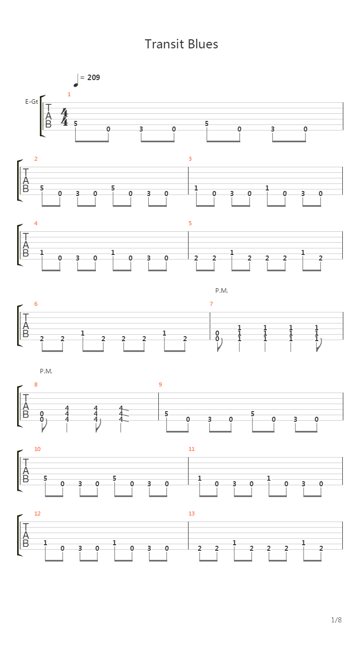 Transit Blues吉他谱