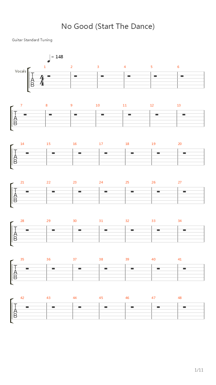 No Good Start The Dance吉他谱