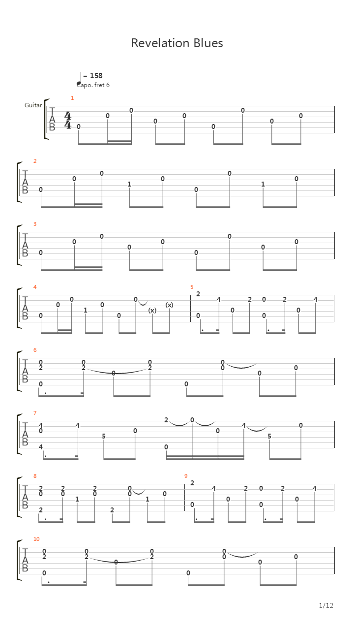 Revelation Blues吉他谱