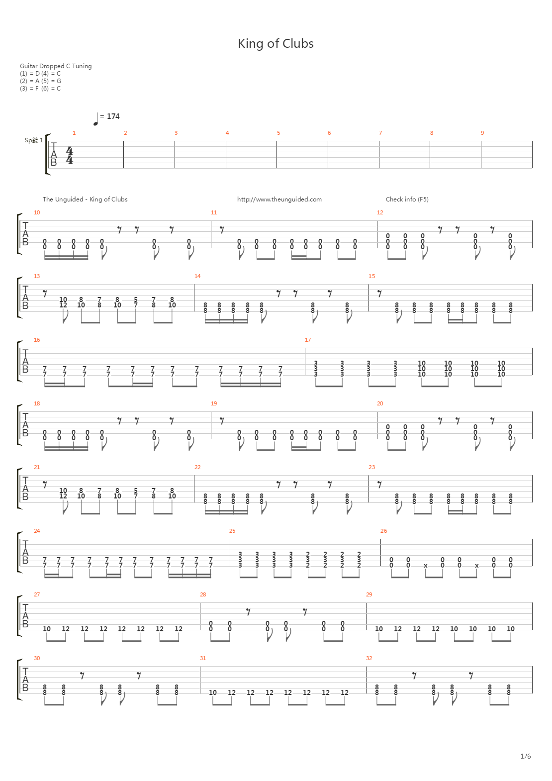 King Of Clubs吉他谱