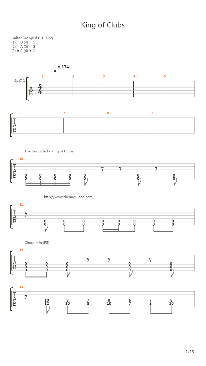 King Of Clubs吉他谱