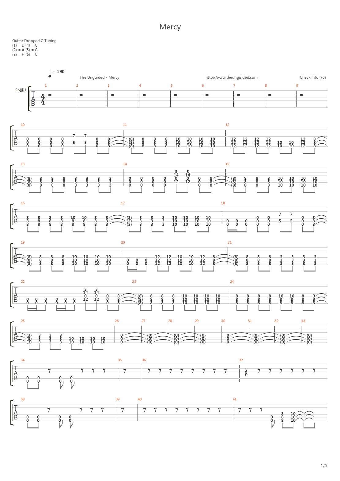 Mercy吉他谱