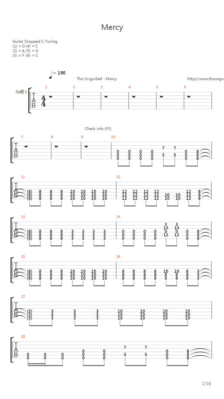 Mercy吉他谱