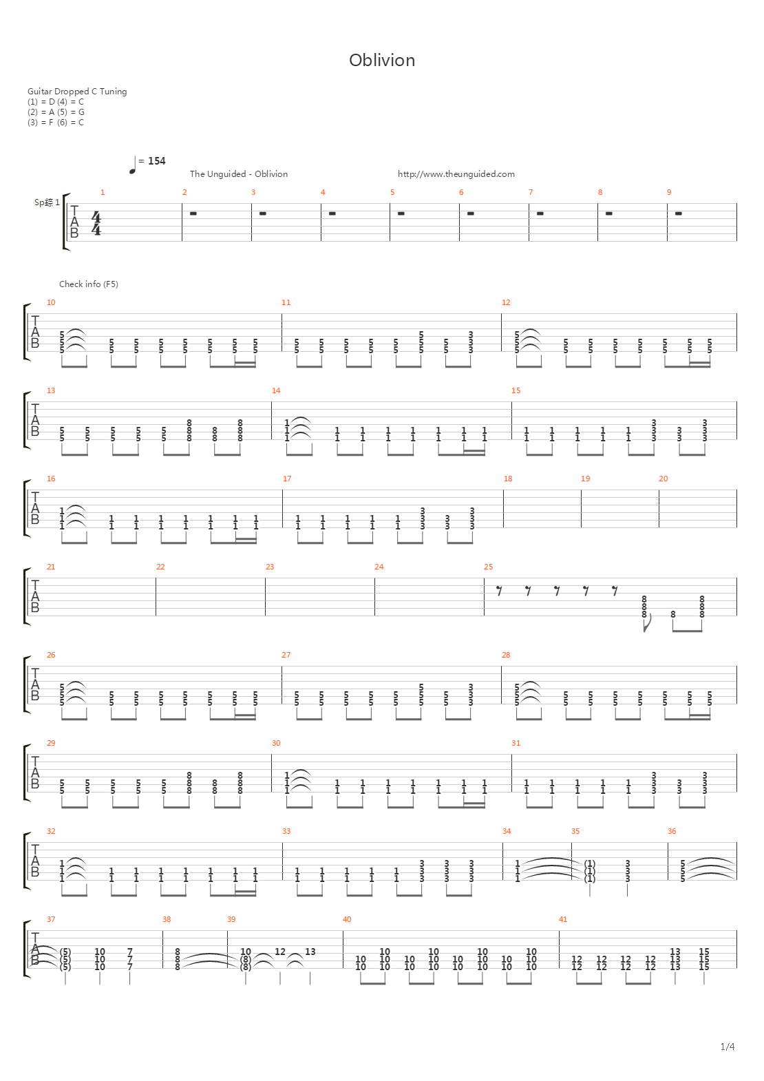 Oblivion吉他谱
