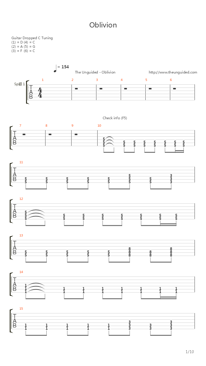 Oblivion吉他谱