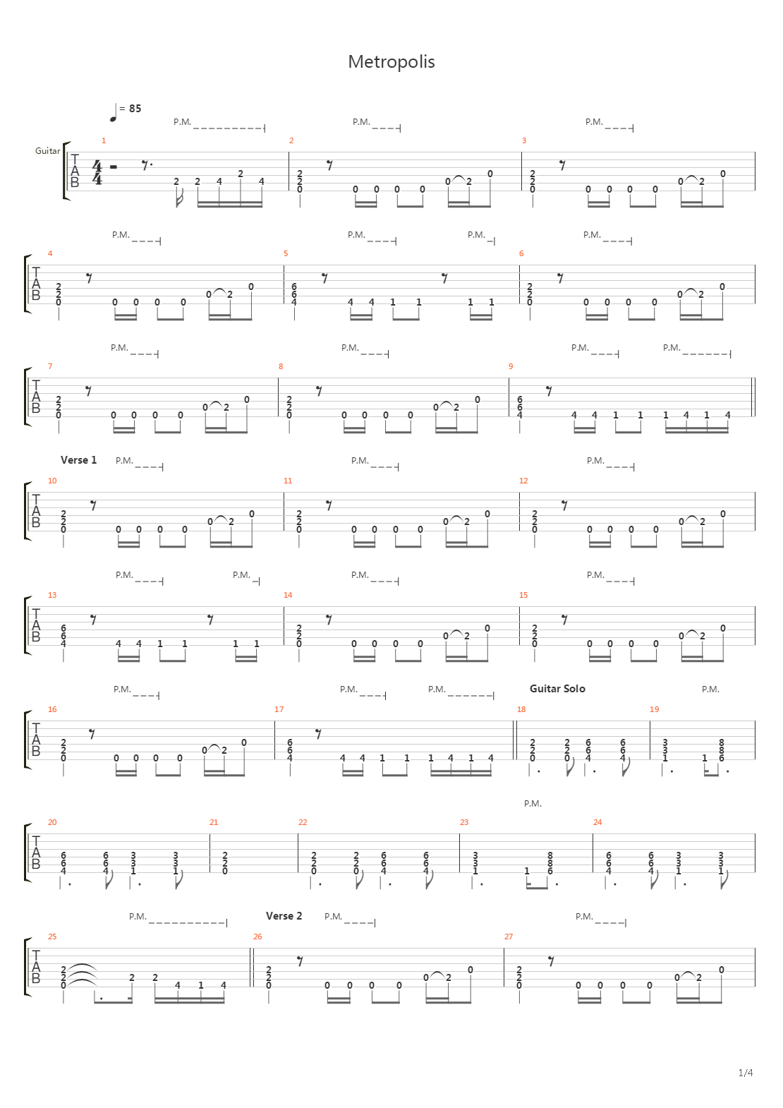 Metropolis吉他谱