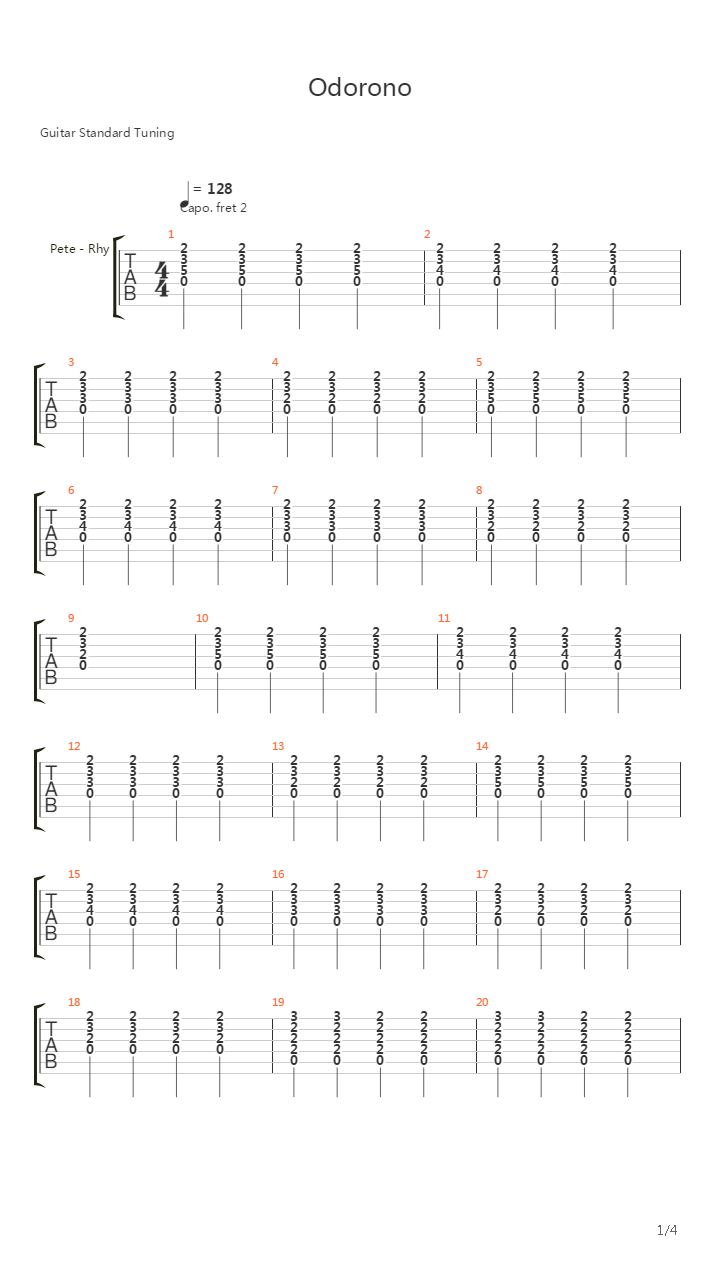 Odorono吉他谱