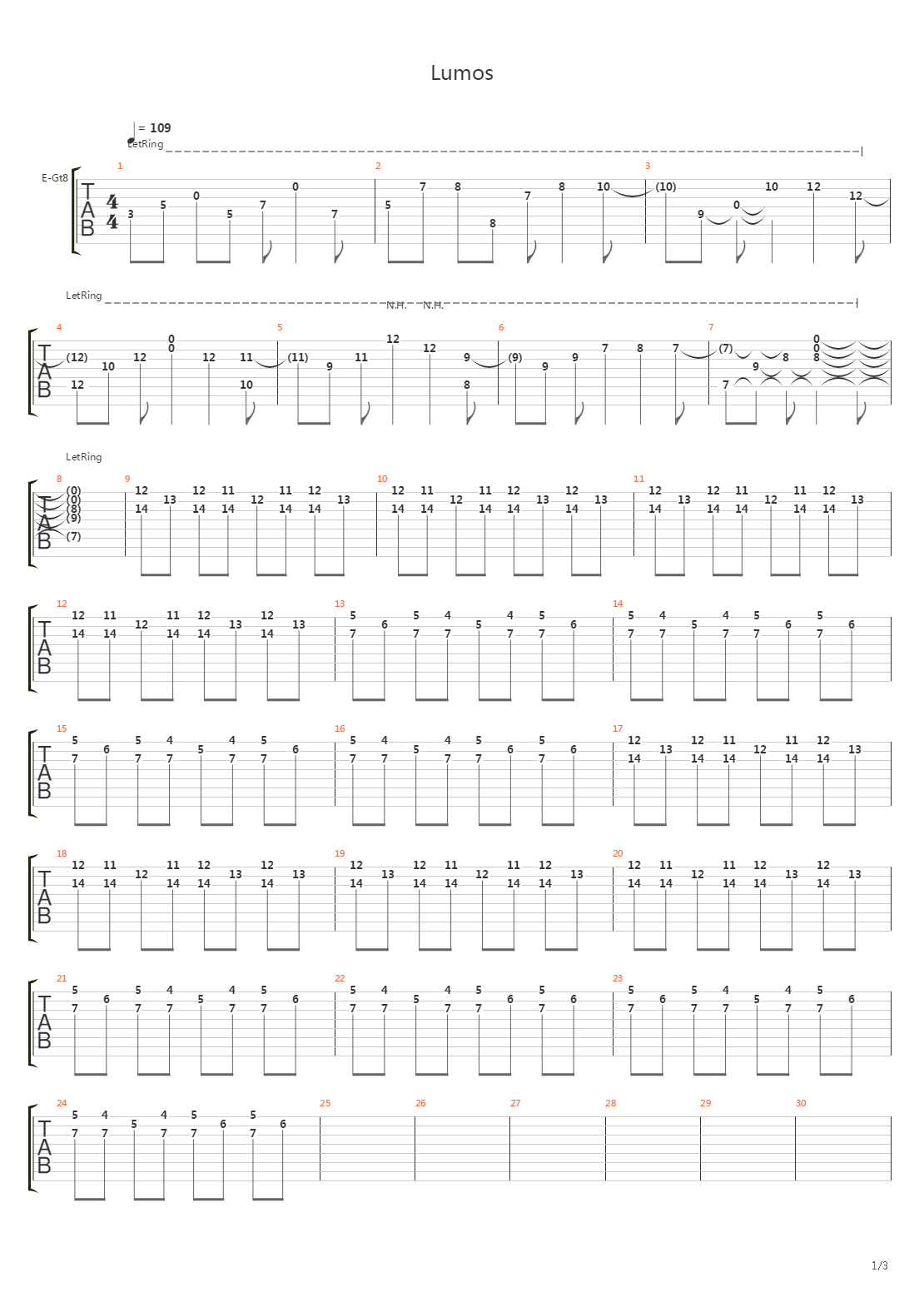 Lumos吉他谱
