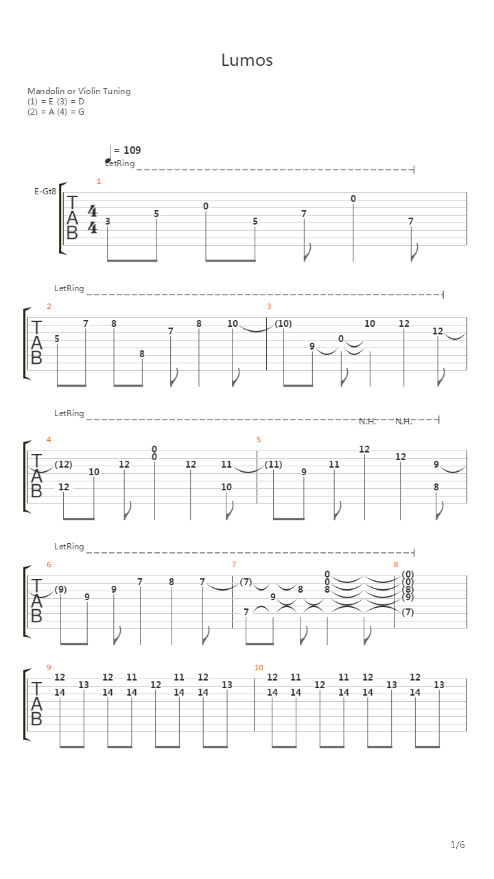 Lumos吉他谱