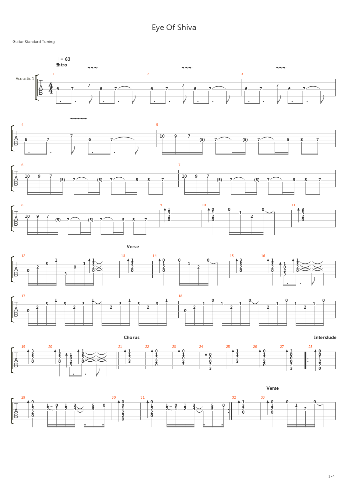 Eye Of Shiva吉他谱