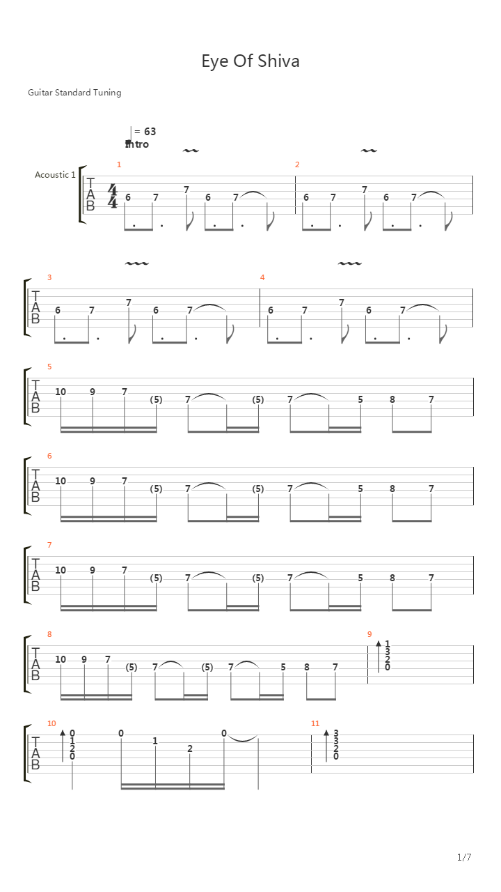 Eye Of Shiva吉他谱