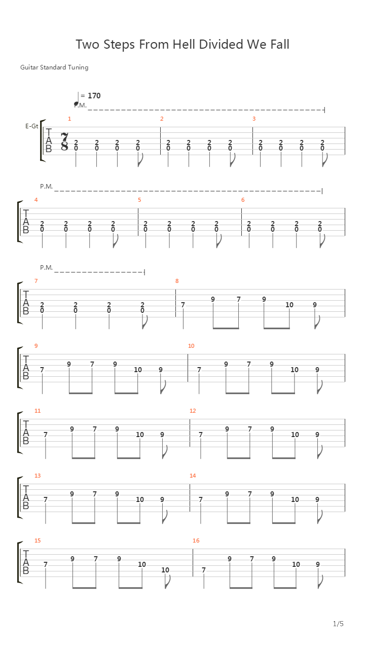 Divided We Fall吉他谱