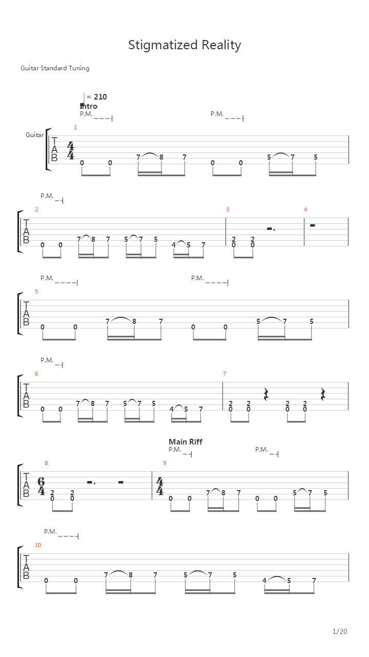 Stigmatized Reality吉他谱