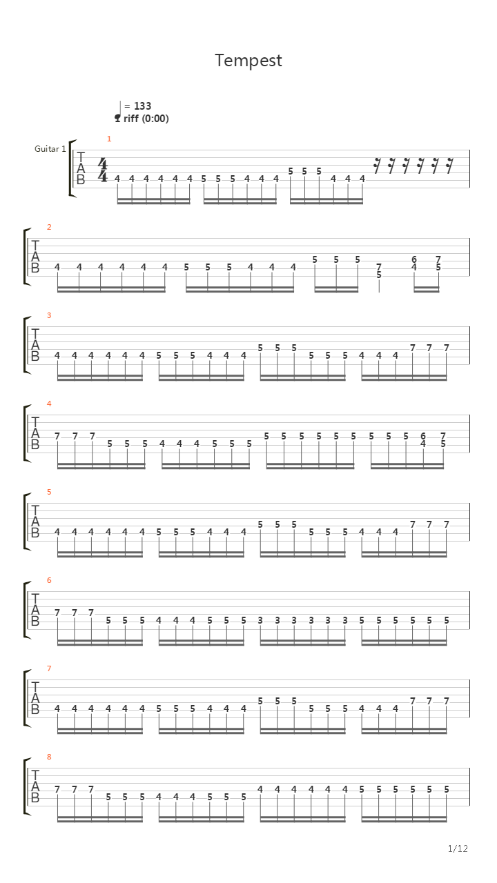 Tempest吉他谱